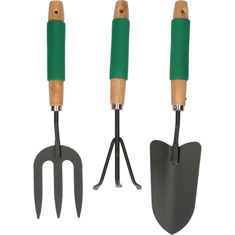 Kinzo ensemble d'outils de jardin Brun H39.6xl5.2xL19.8cm (1/4)