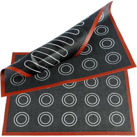 Tapis De Cuisson - Silicone Micro Perfore - 40 X 30 Cm - Pour Macarons Biscuits Pizza Choux Pain - 2 Unites (1/5)