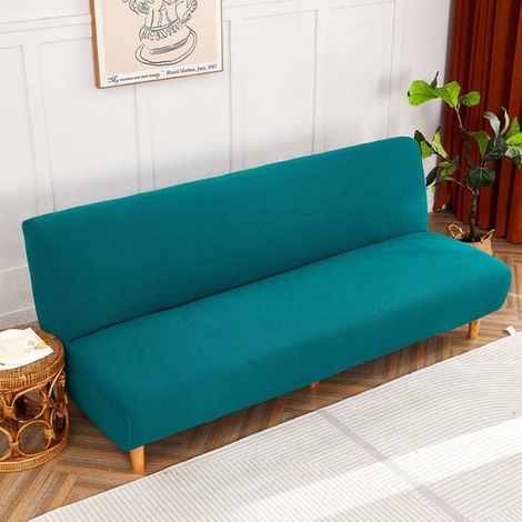 Housse de canapé sans accoudoirs, Housse de futon Extensible, Protection antidérapante pour canapé sans accoudoirs,Vert (1/4)