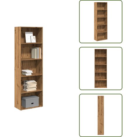 Bücherregal Wohnzimmer - vidaXL Bücherregal Artisan-Eiche 60x30x189 cm Holzwerkstoff - Bücherregal Schlafzimmer (1/5)