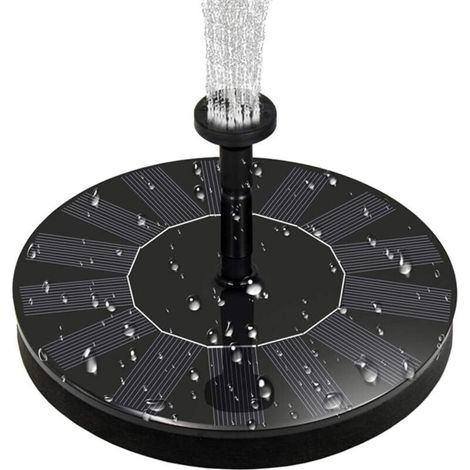 Fontaine à eau à énergie solaire 1,4 W pour oiseaux, poissons, étang, jardin, terrasse, décoration de pelouse