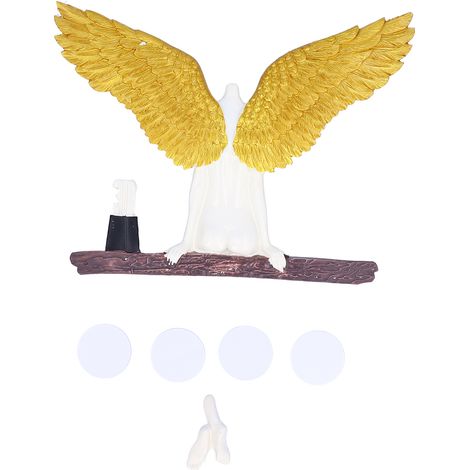 Statues d'Anges en Résine Tridimensionnelle pour Décoration Intérieure - Ailes Déployées, Modèle Jaune L 20 (1/5)