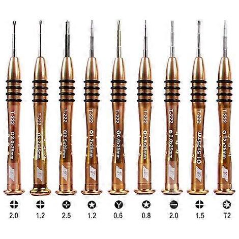 Tournevis de précision Kaisi T-222 9 en 1, outil d'ouverture et de réparation professionnel pour téléphones portables et tablettes.