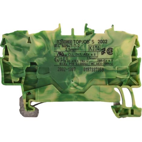 Connettore di protezione per binario 2,5 mm² giallo-verde 2002-1307 topjobs