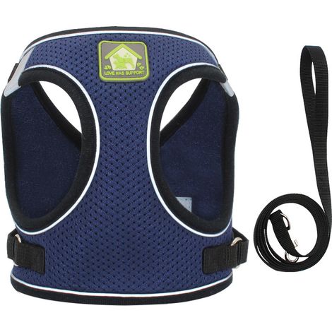 Dog Harness and Leash Set, No Pull Soft Mesh Pet Harness for Walking Escape Proof Small Cat Step-in Adjustable Vest with Reflective Strip Fit Puppy Kitten Rabbit (1/3)