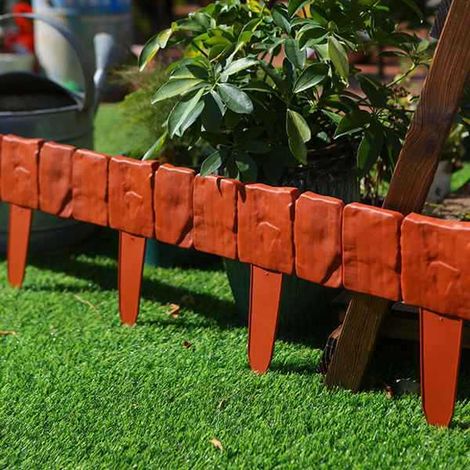40 couleurs : Noir  Matériau : PVC  Clôture de jardin imitation pierre  Tuteurs pour plantes  Aménagement paysager extérieur.