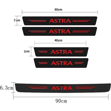 (Lot de 5 autocollants rouges) Seuil de porte de coffre arrière pour Opel Astra,Antara,Meriva et Vivaro : adhésifs anti-rayures et film protecteur (1/3)