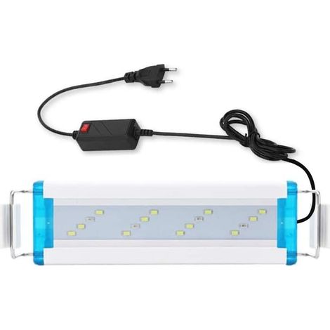 Aougo – 18-58 cm LED-Aquarienleuchte – Vollspektrumbeleuchtung – Weißes und blaues Licht – Verstellbare Metallhalterungen (1/5)