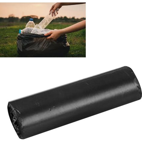 Sacs poubelle noirs résistants à la déchirure (lot de 100), pour déchets alimentaires et poubelles de cuisine ou de bureau. (1/5)
