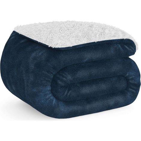 Nalui Manta Azul Marino Grande (150x200cm), Suave, Cálida, Lavable 30º, Resistente a Arrugas. Ideal para Cama 90/105 o Sofá (1/5)