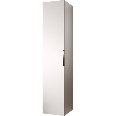 BERNSTEIN - Mobiletto pensile Colonna portaoggetti 35x165x35cm (LxAxP) Bianco lucido + Maniglia in metallo nero opaco - TIM	Bianco lucido, Nero opaco