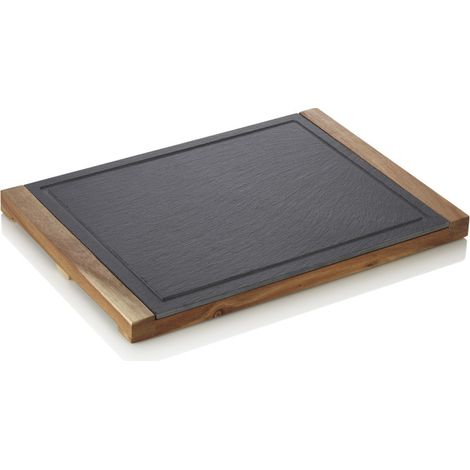 Planche de service 37 x 26 cm bois acacia ardoise SLATE & SERVE - Was Germany (1/2)