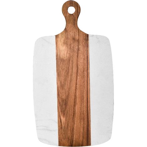 Planche à découper ménager en bois d'acacia marbré, planche à découper pour steak, fromage et fruits (1/5)