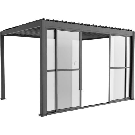 Sliding door aluminium 4m for Triomphe pergola anthracite (1/5)