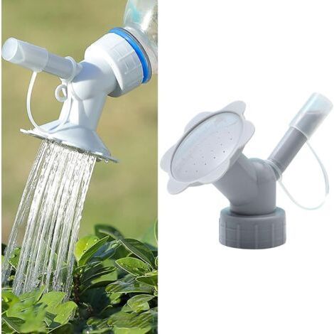Tête d'arrosage 2 en 1 pour bouteilles en plastique, petit arrosoir à faire soi-même, arroseur de plantes, arroseurs de semis, irrigation de jardin (gris) (1/4)