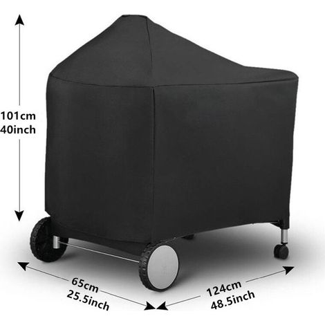 Housse de barbecue étanche,124 x 65 x 101 cm,noir (1/5)