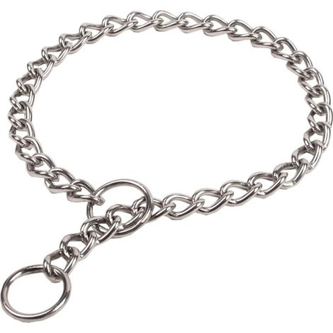 Collier étrangleur à chaîne pour le dressage des chiens, longueur totale : 56 cm (22 po), 3,0 mm (1/5)