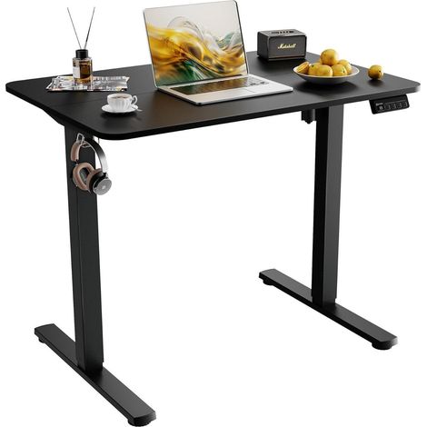 Elektrischer Höhenverstellbarer Büroschreibtisch 110x60cm Schwarz (1/5)