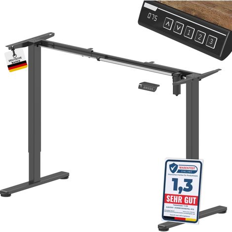 ALBATROS UP30 Gestell für Schreibtisch Höhenverstellbar Elektrisch mit Motor, schwarz - Stufenlos Höhenverstellbares Schreibtischgestell / Tischgestell, Farbe:Schwarz (1/5)