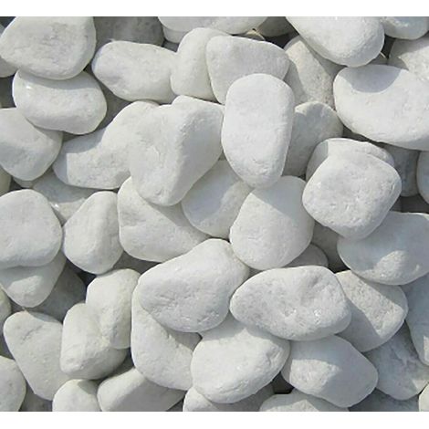 Ciottoli marmo Bianco Carrara 60/10 mm sassi pietre arredo vasi e giardino - 22 kg