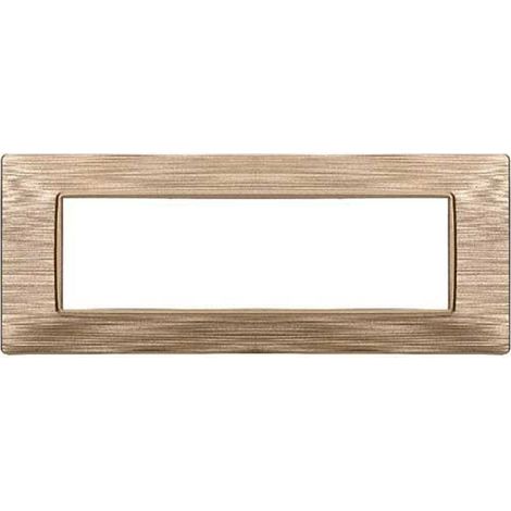 Plaque compatibles Vimar Plana 7 modules plastique couleur or satiné Ettroit EV85611