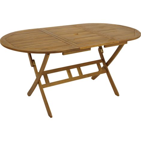 Klapptisch 85x160cm oval, Akazie geölt (1/5)