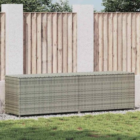Boîte de rangement de jardin-Coffre de rangement-Stockage Rangement résine tressée 200x50x60 cm gris 537690 (1/5)