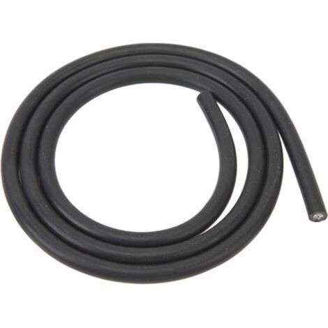 7-mm-Zündkabel, 1 m Länge, PVC-Mantel, isolierter Kupferkern für Auto- und Motorradmotoren, schwarz (1/5)