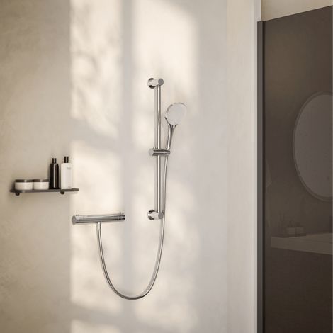 Colonne de douche thermostatique LOMAZOO chrome entraxe 12 cm