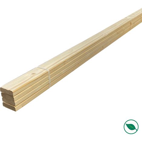 Forestea – Lot de 4 lames écharpe sapin rabotées 2400 x 70 x 26 mm – Label PEFC 70% – Pour construction de volets en bois