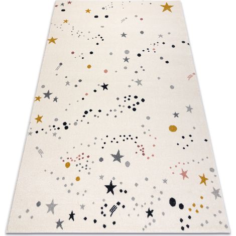 KIDDO Teppich 5308 creme Sterne für Kinder, sensorisch beige 120x170 cm (1/5)