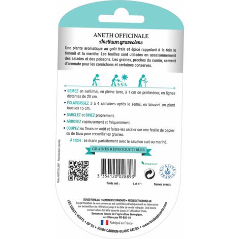 Semillas de eneldo BIO Los Dedos Verdes (1/2)