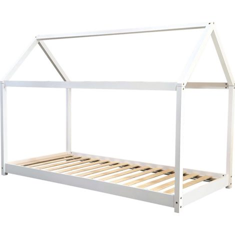 Jinsen Single House Bed - Wood - L196 x W97 x H141 cm - White