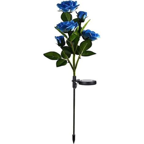 Lampes solaires pour rosiers avec un design floral amélioré et un grand panneau solaire, décoration extérieure étanche pour jardin, pelouse, terrasse (1/5)