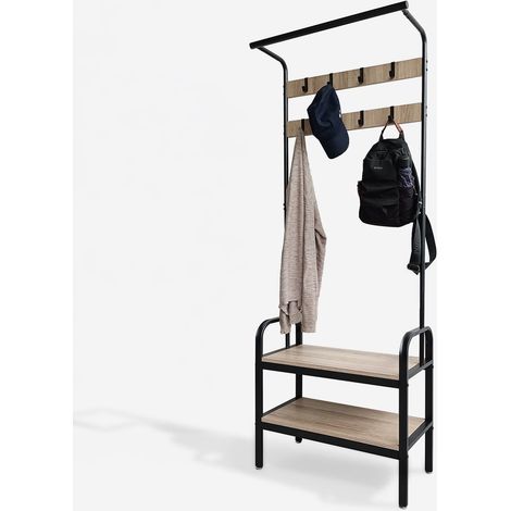 Mueble perchero para entrada con banco Iskora