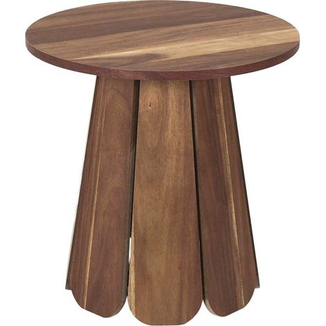 LYLIAN - Table d'appoint en MDF Aspect Noyer (1/4)