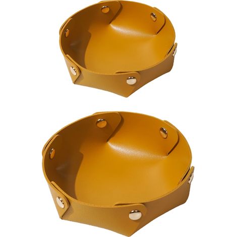 Plateau de rangement de bureau, boîte à montres en cuir, porte-monnaie, vide-porte-clés (1/5)