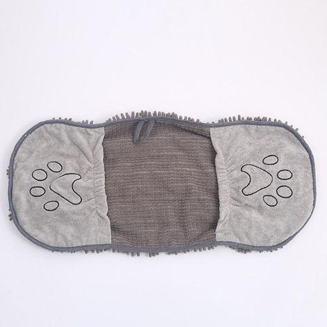 taille XL 80 x 35 cm pour toutes les races，Serviette de séchage de qualité supérieure pour chien   Microfibre chenille super absorbante avec poches pour les mains, séchage rapide