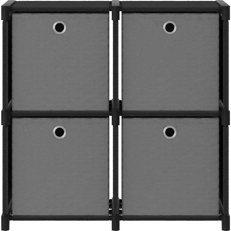 Maison Exclusive - Mobile con 12 Scatole a Cubo Nero 69x30x72,5 cm in Tessuto (1/5)