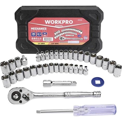 WorkPro KIT inserti per cacciaviti metrico, imperiale (pollici) 39 parti WP202536