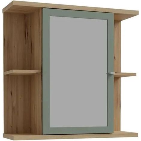 Forte Wandschrank Salbeigrün mit Spiegeltür