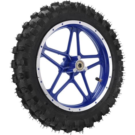 Vorderrad-Scheibenbremse, 2,510 Zoll, rutschfester Reifen, Felge für 47ccm und 49ccm Zweitakt-Mini-Motocross-Motorräder, blau (1/5)