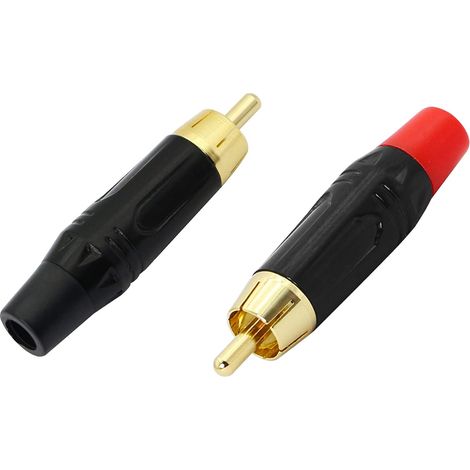 Prise RCA mâle à souder, connecteur audio vidéo DIY de rechange, 2 pièces (1/5)