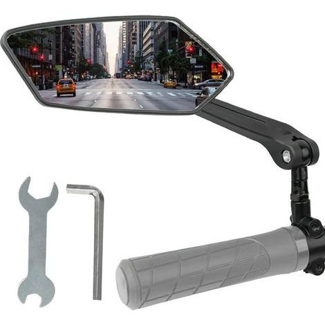 Rétroviseur Vélo Gauche - Trottinette Électrique HD - Réglable 360° - Guidons 20 à 24mm - Sécurité - Universel (1/4)