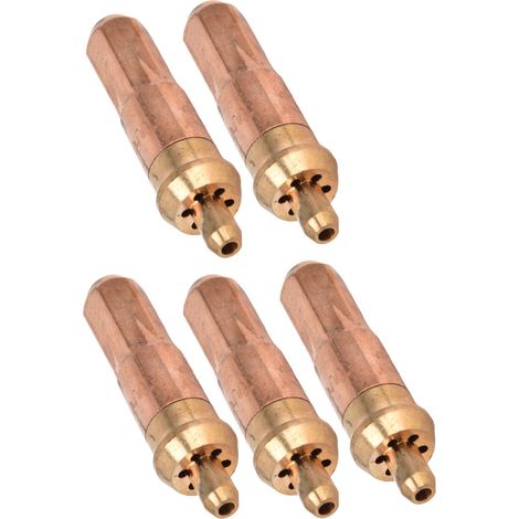 Lot de 5 embouts de coupe acétylène laiton cuivre buses chalumeau oxycoupage consommables (1/5)