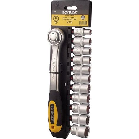 Steckschlüssel-Set 12-teilig 13 mm (1/2") 10-22 mm mit SB-Hänger