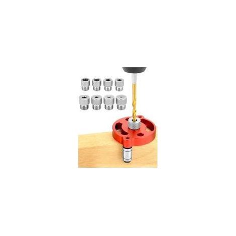 Kit de centrage pour le travail du bois, guide de perçage avec douilles de perçage de 3/4/5/6/7/8/9/10 mm (1/4)