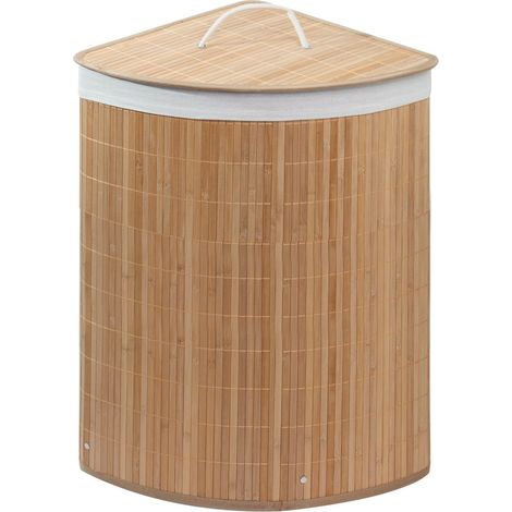 Cesta portabiancheria naturale bucato bambù angolare mod. Balù (1/2)