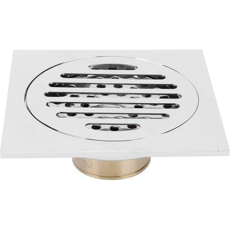 Drain carré en cuivre 10x10cm, douche de sol, anti-insectes, étanche, pour salle de bain et maison (1/5)