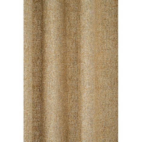 Voilage rideau safran, 140x245 cm, effet lin, facile à entretenir, semi-transparent (1/3)